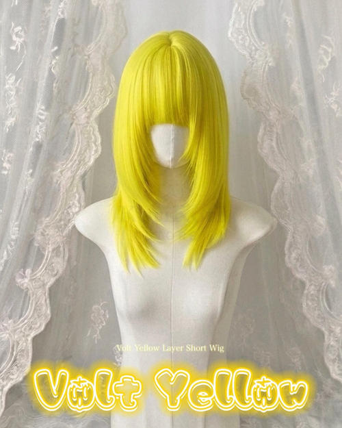 Volt Yellow Layer Short Wig